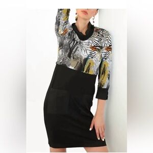 NWT DOLCEZZA Simply Art “Safari Escape”Abstract Art Dress